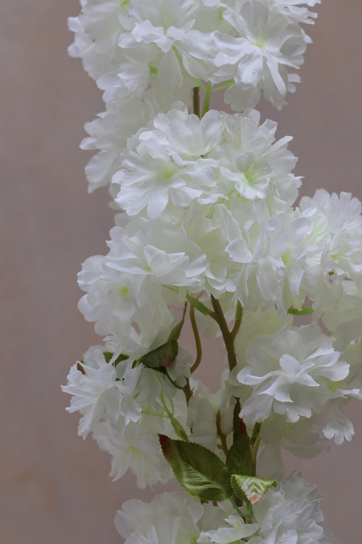 Faux White Cherry Blossom Stem