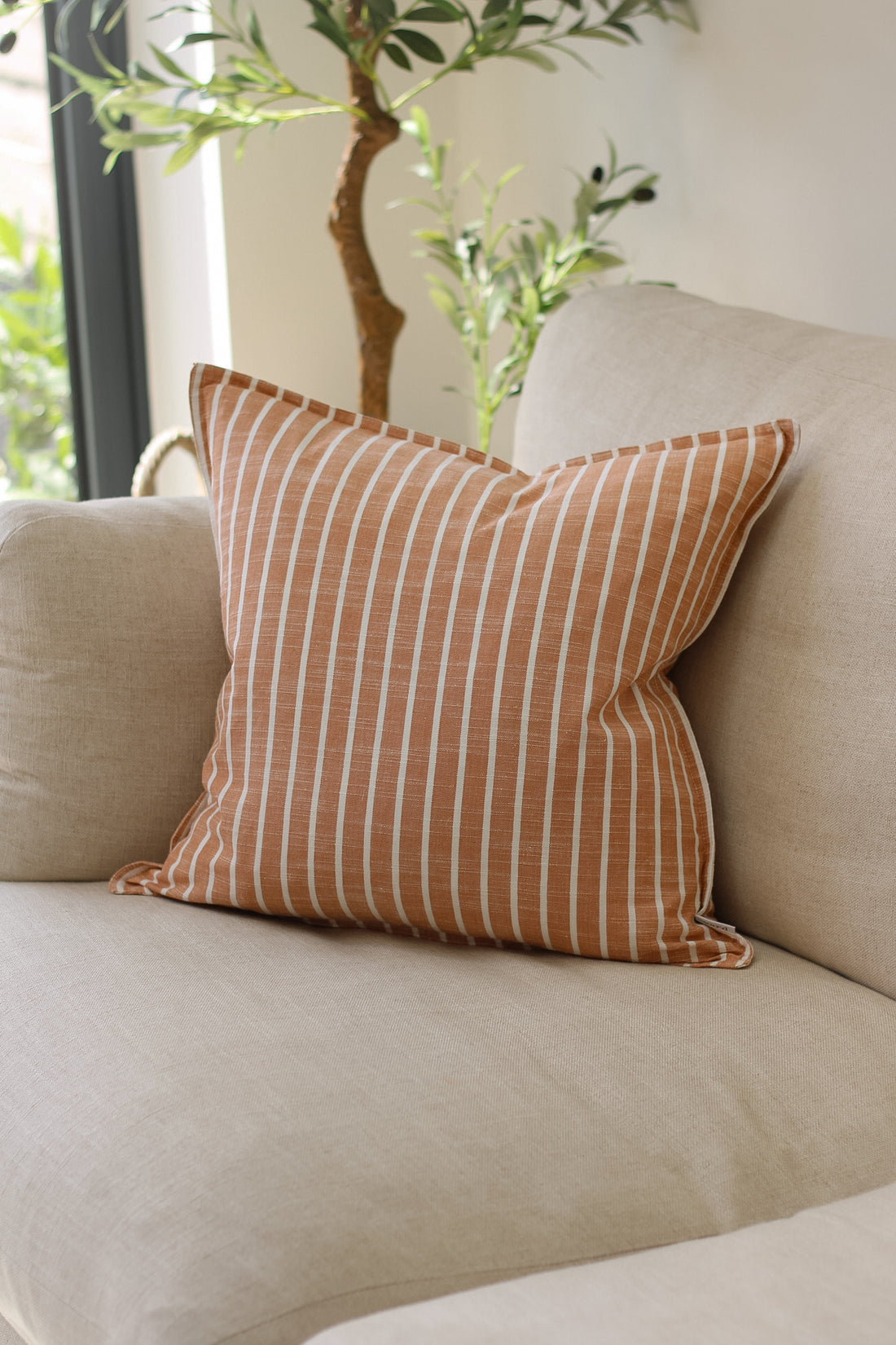 Rydal Pecan Striped Cushion