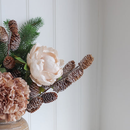 Faux Snow Dusted Pine Cone Spray