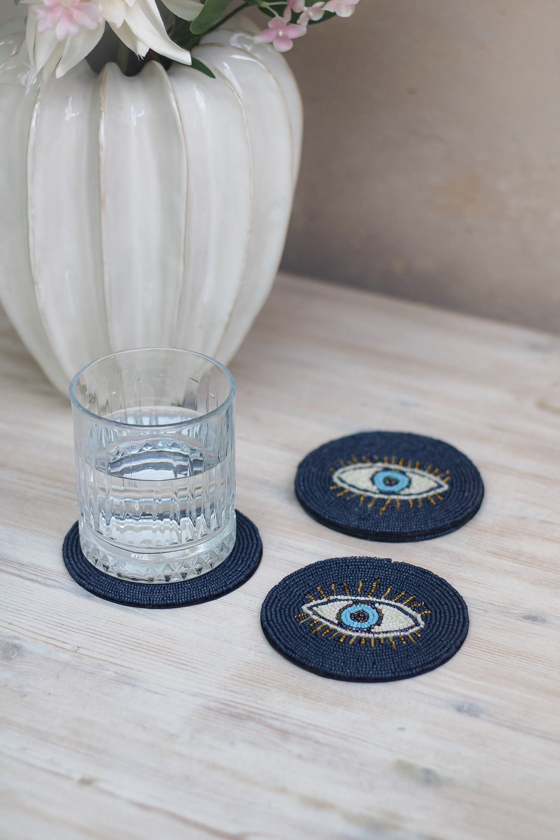 Mykonos Beaded Eye Coasters | Set of 4