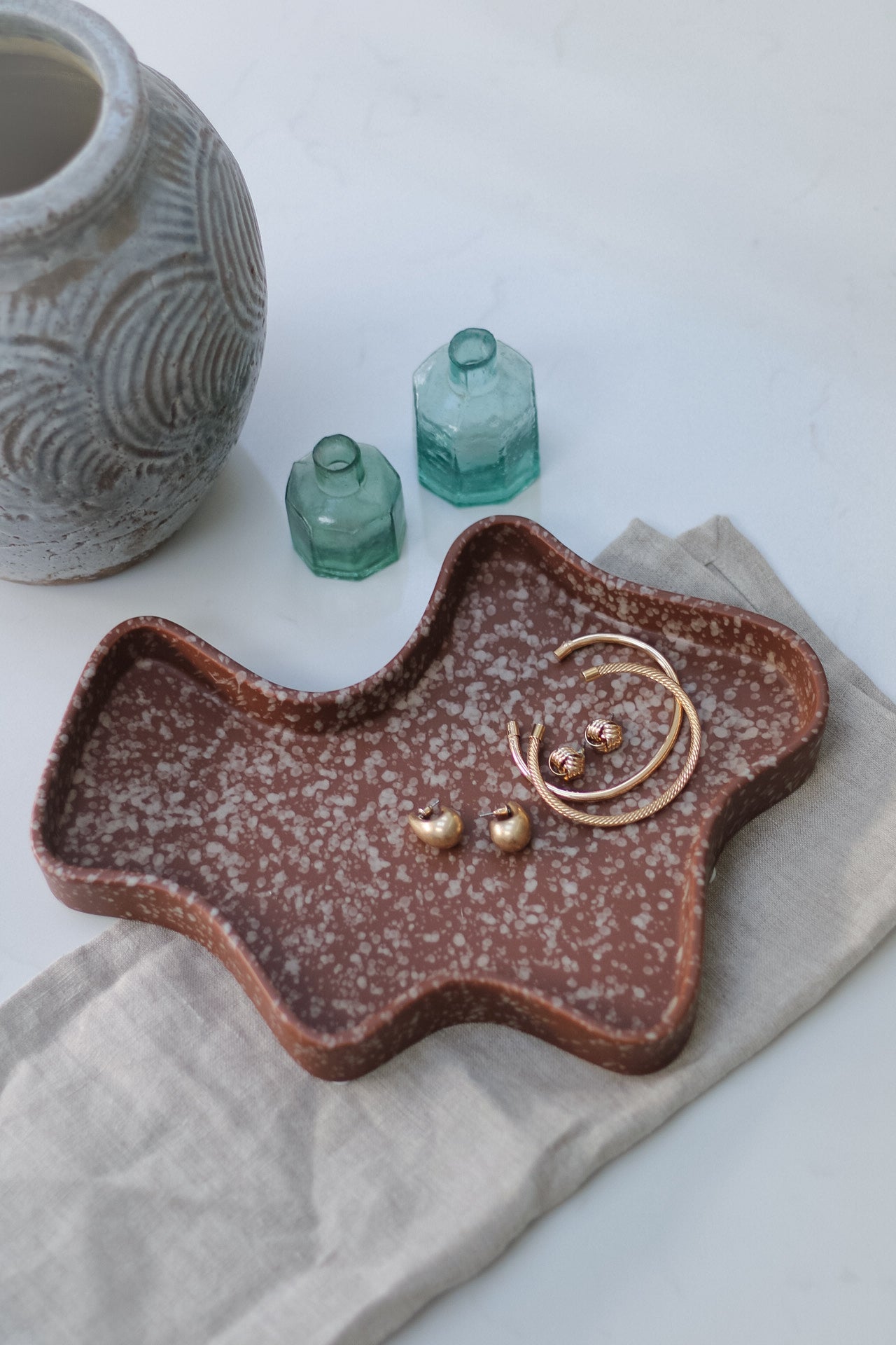 Amber Irregular Stoneware Tray