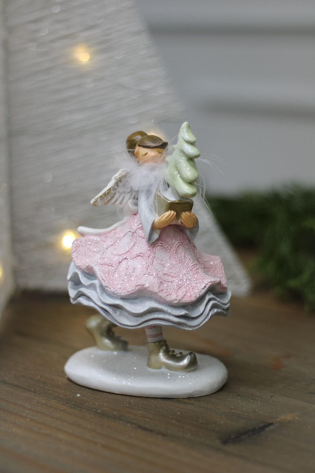 Angel in Petticoats with Christmas Tree