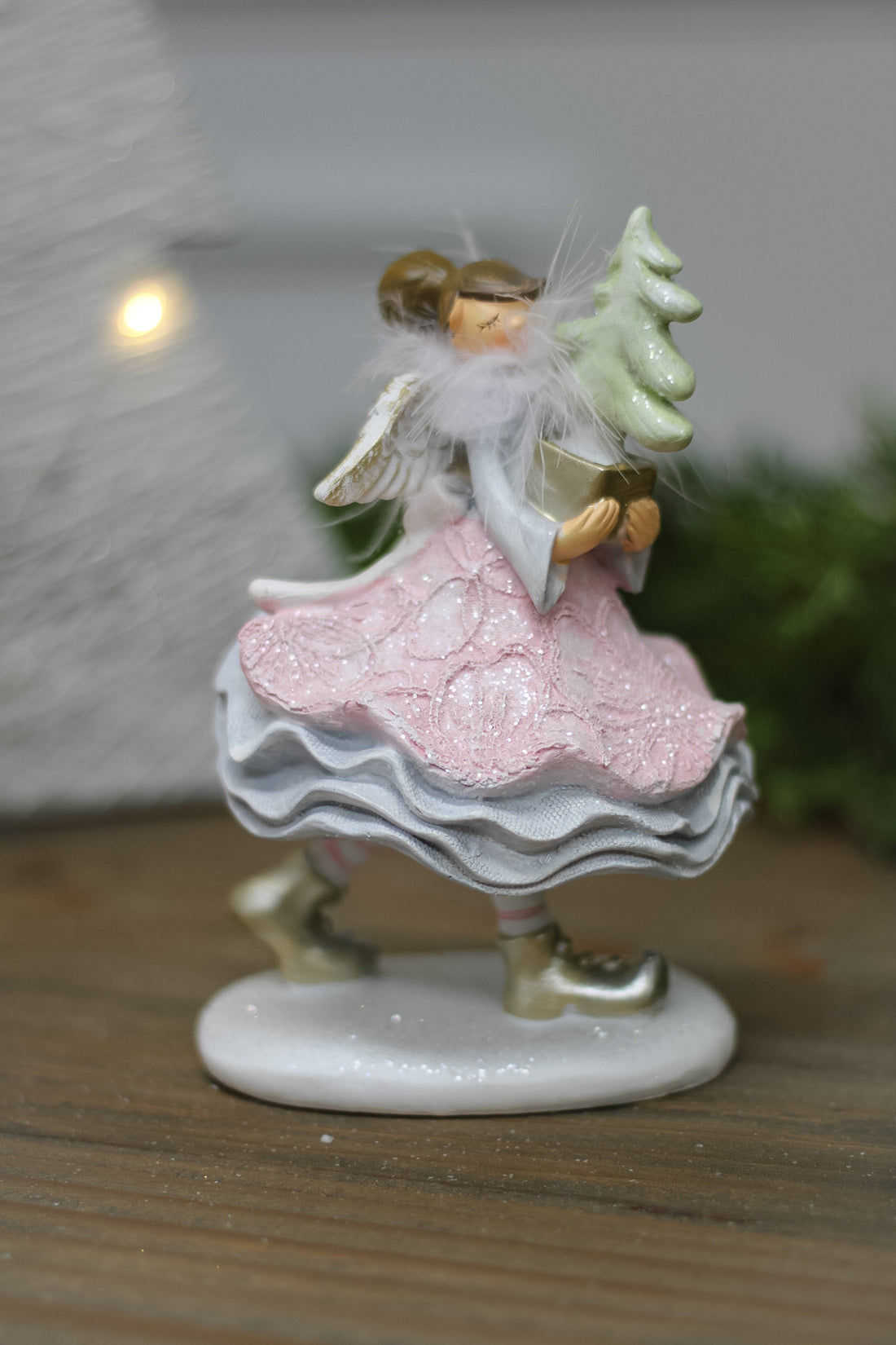 Angel in Petticoats with Christmas Tree