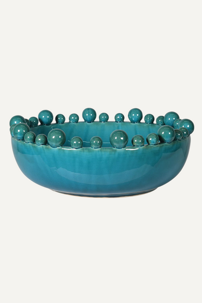 Aqua bobble edged bowl