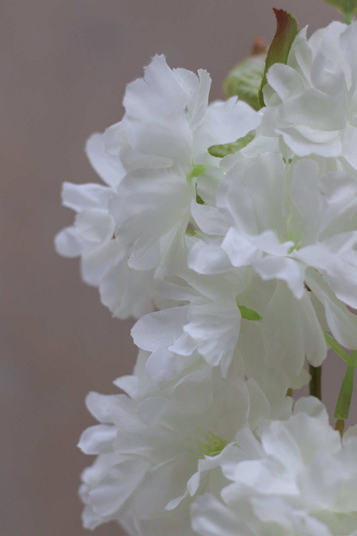 Faux White Cherry Blossom Stem