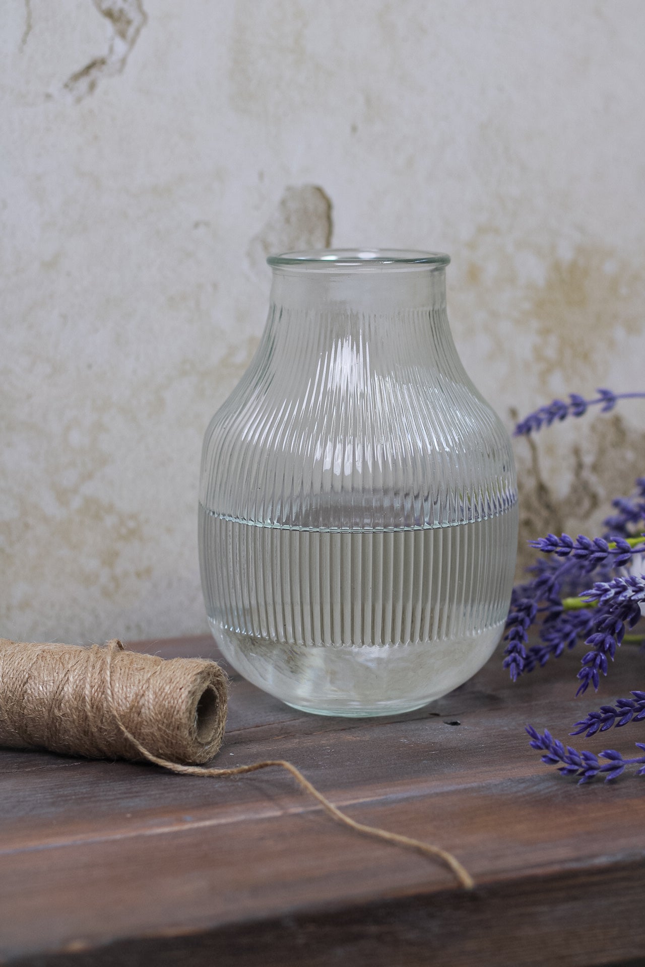 Ribbed Bulbous Vase