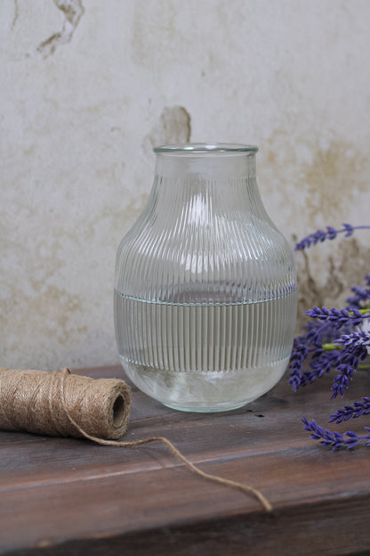 Ribbed Bulbous Vase