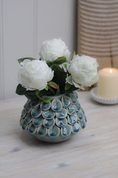 Ceramic Blue Petal Vase