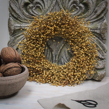 Natural Dried Flax Wreath