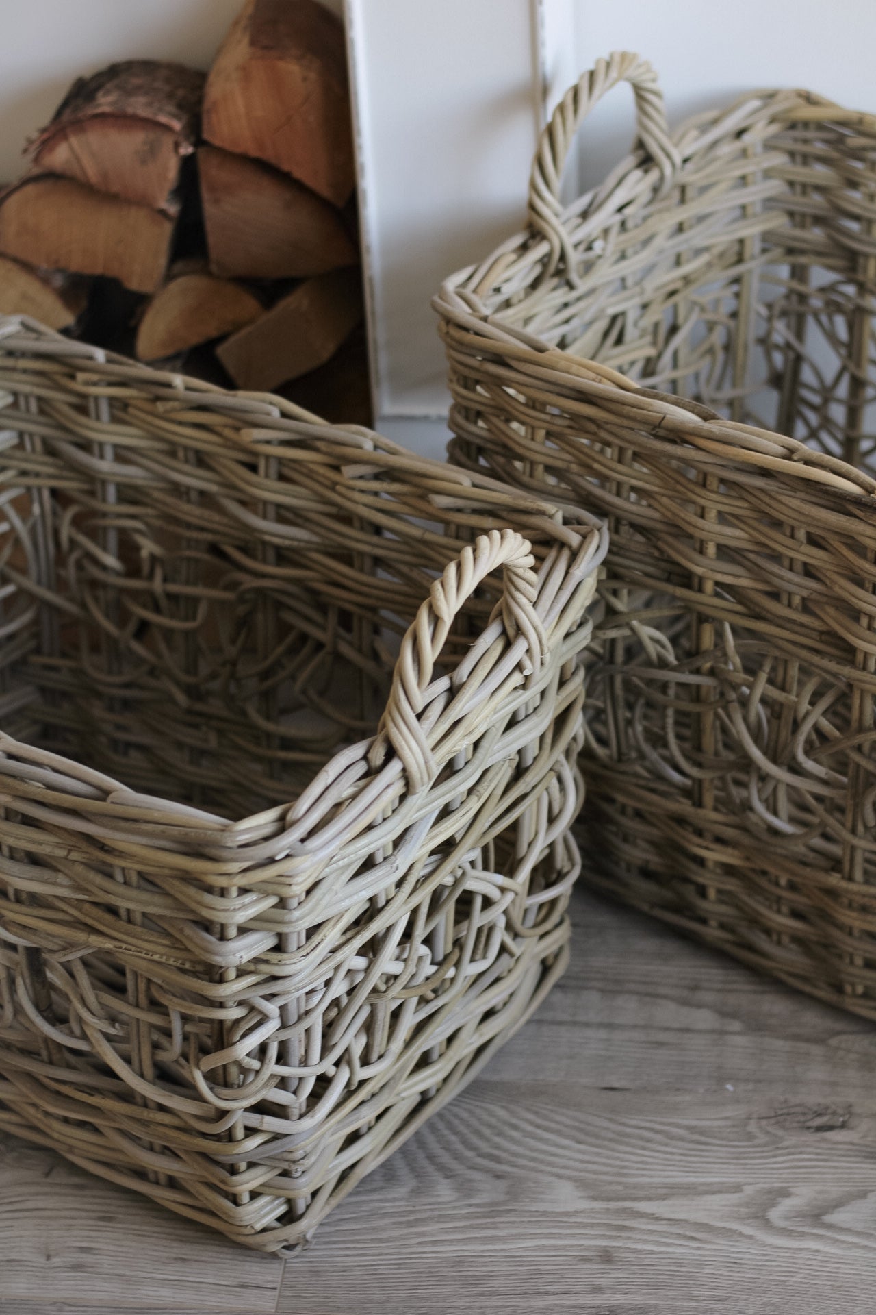 Decorative Weave Rectangular Wicker Basket