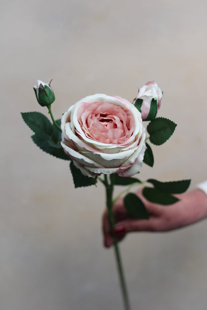 Faux Pale Pink Rose Spray