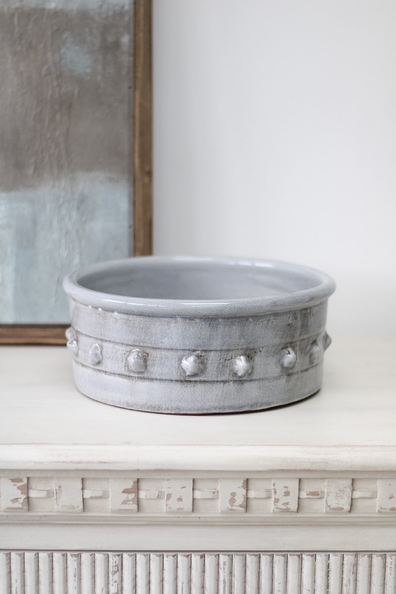 Rustic Grey Bobble Decorative Bowl 001