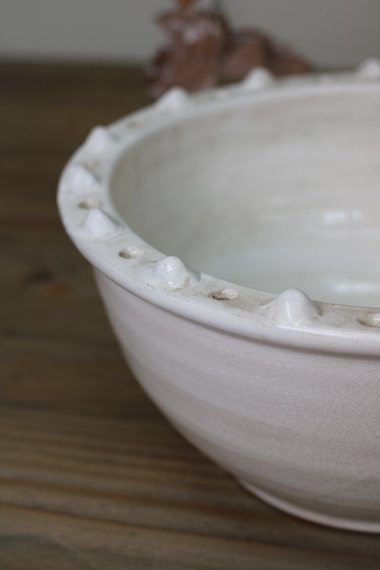 Off-White Distressed Ceramic Bowl