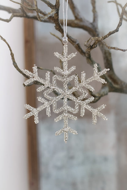 Beaded Snowflake Christmas Tree Hanger 005