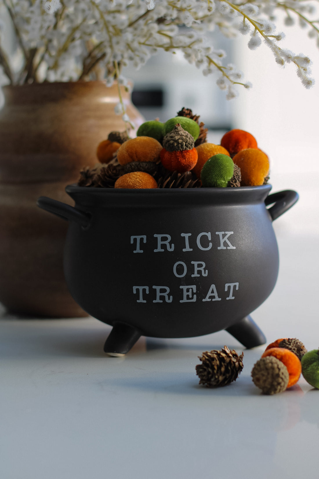 Black Trick or Treat Cauldron