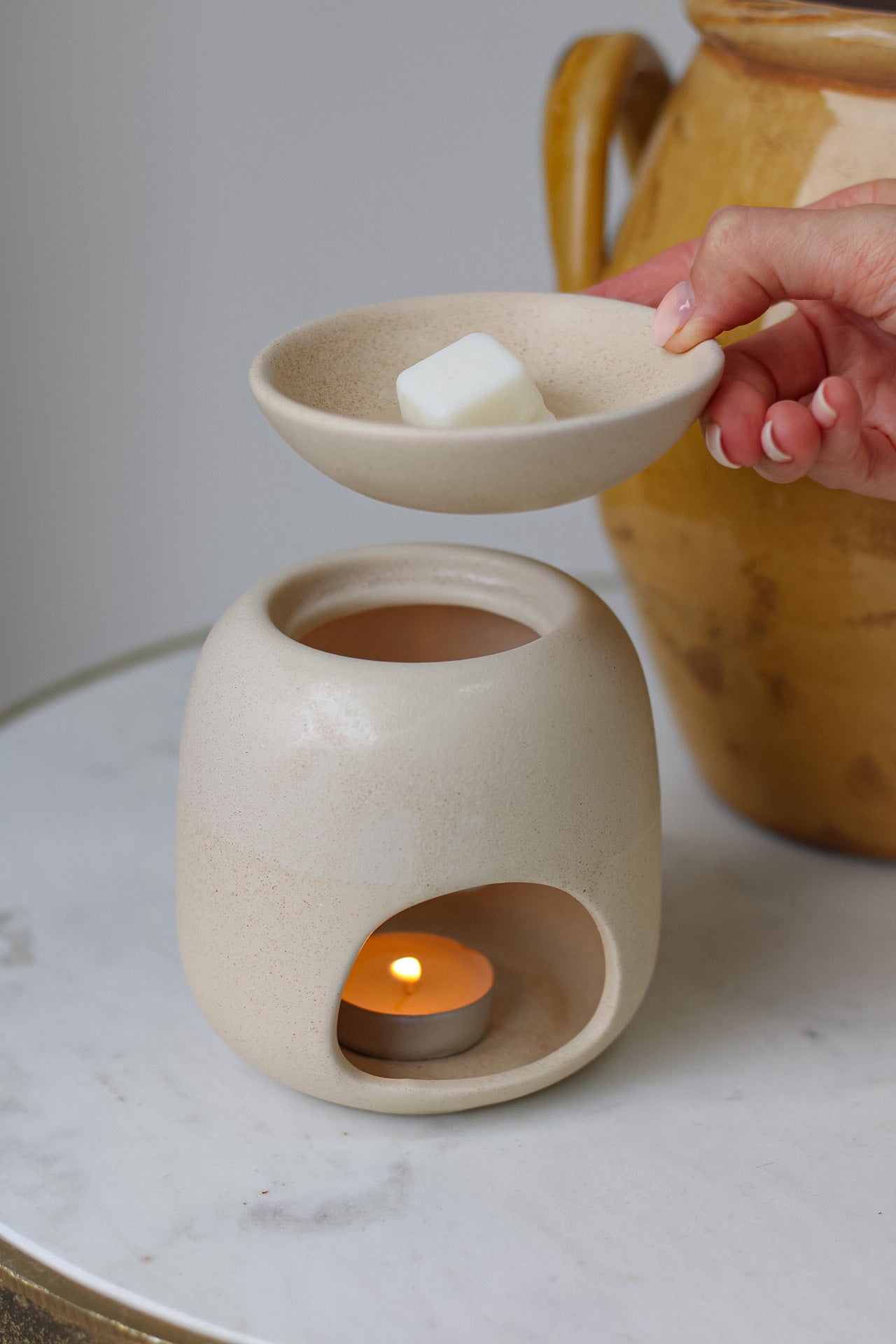 Blushed Stone Ceramic Wax Burner