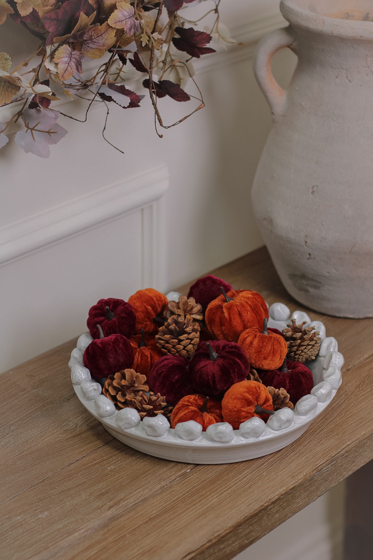 Box of Velvet Pumpkins &amp; Pinecones