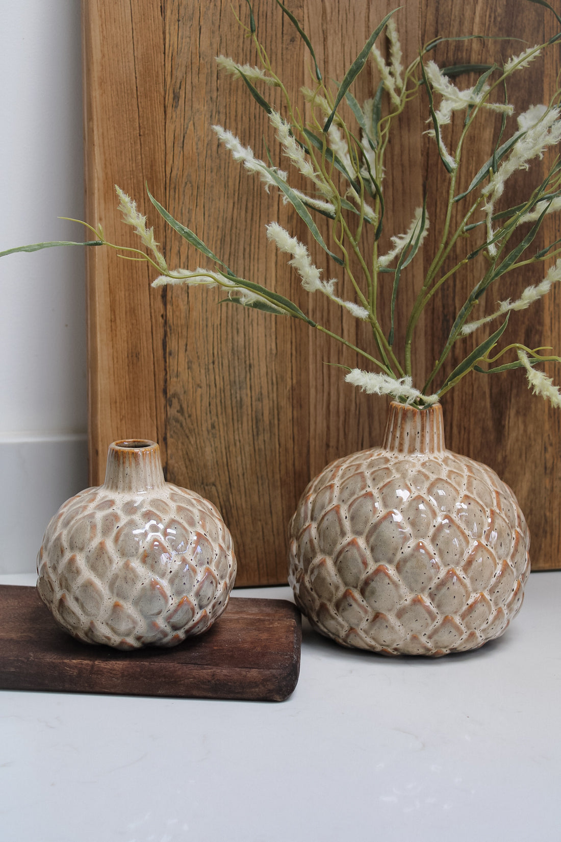 Brown Speckled Textured Bud Vase