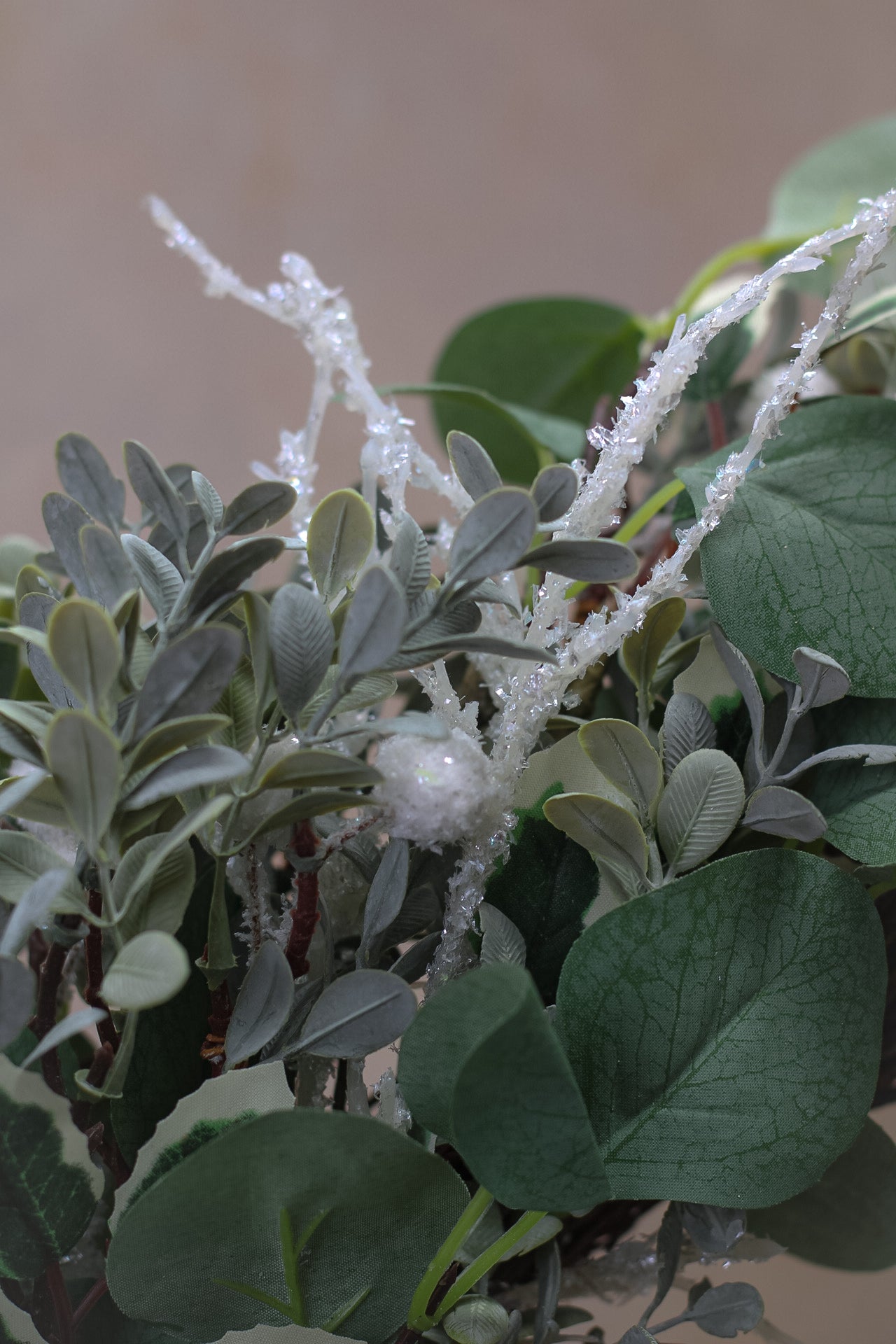Sparkle White Berry and Green Foliage Wreath