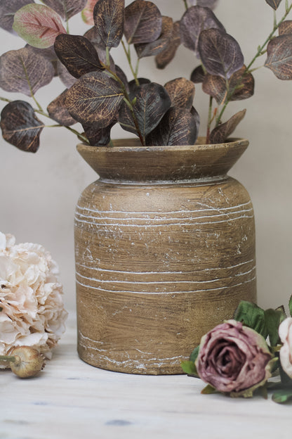 brown rustic vase