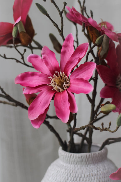 Faux Fuchsia Magnolia Stem