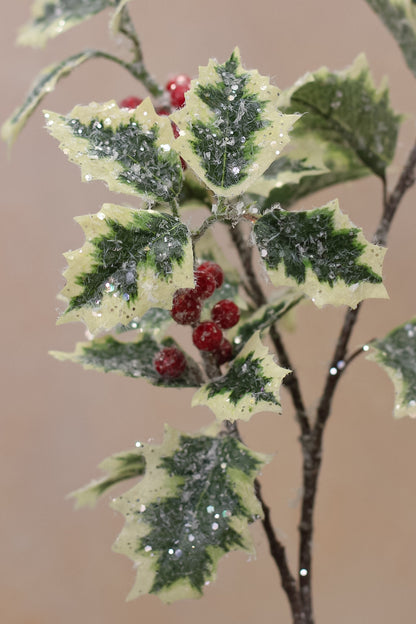 Faux Frosted Holly Spray