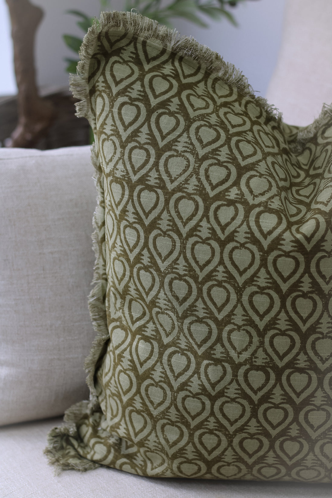 Olive Thalia Geometric Cushion