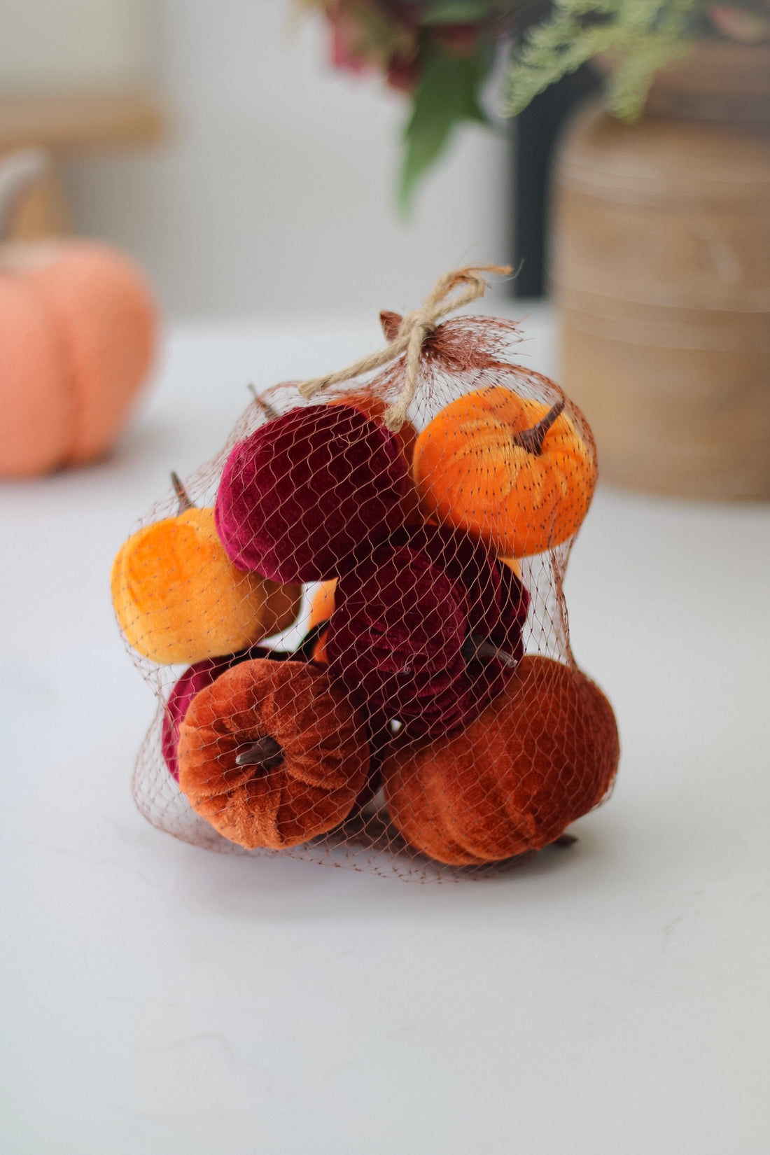 Bag of Autumn Velvet Pumpkins