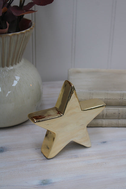 Decorative Golden Ceramic Star