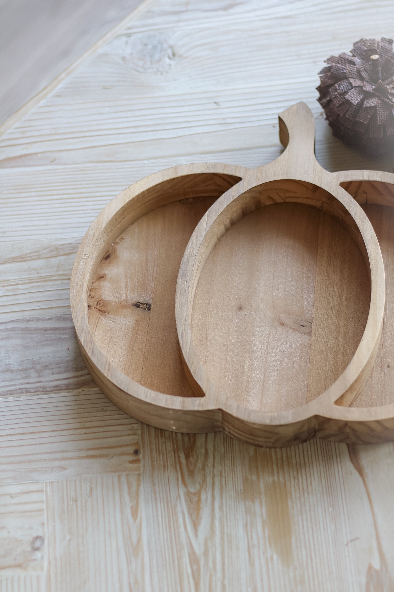 Wooden Pumpkin Tray