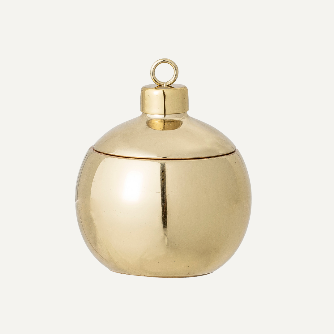 Cedarwood Gold Metal Bauble Candle