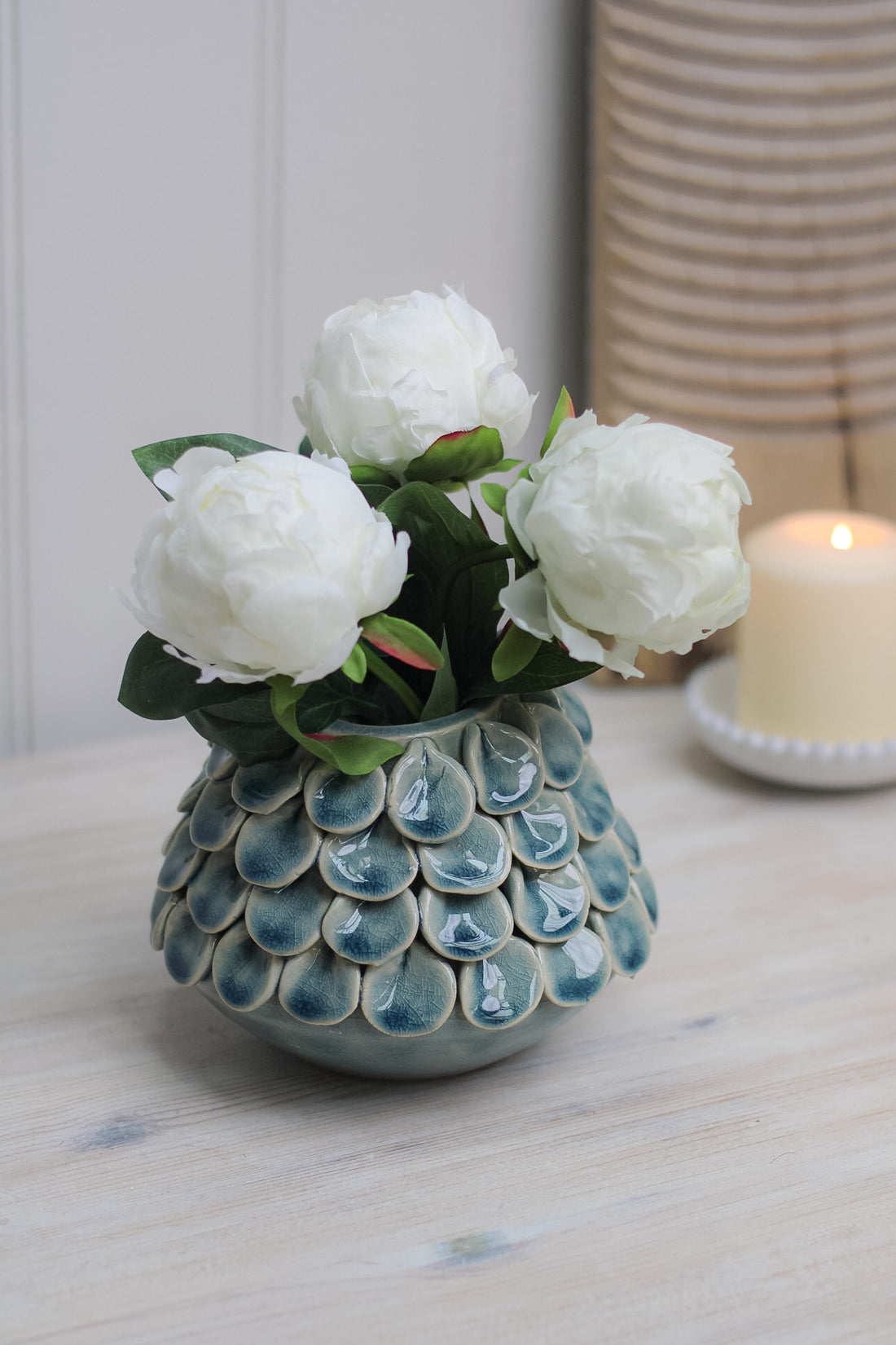 Ceramic Blue Petal Vase