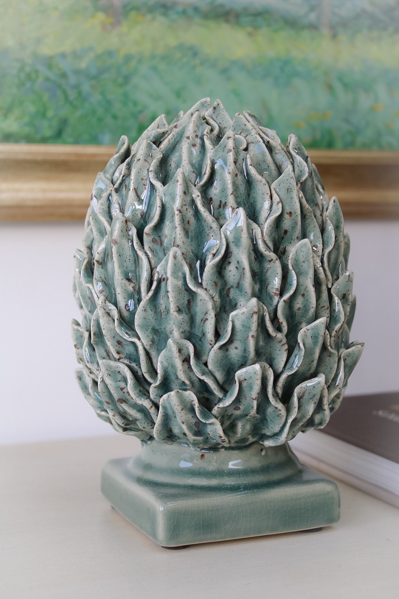 Ceramic Blue Smoke Artichoke