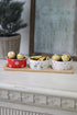 Ceramic Christmas Snack Dishes on Wooden Board