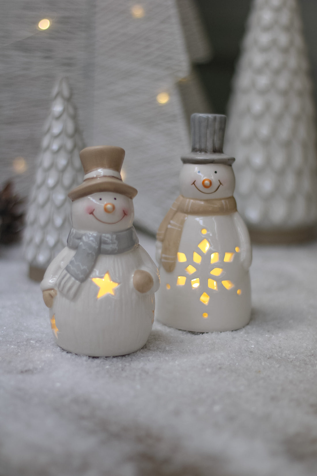 Ceramic LED Snowmen