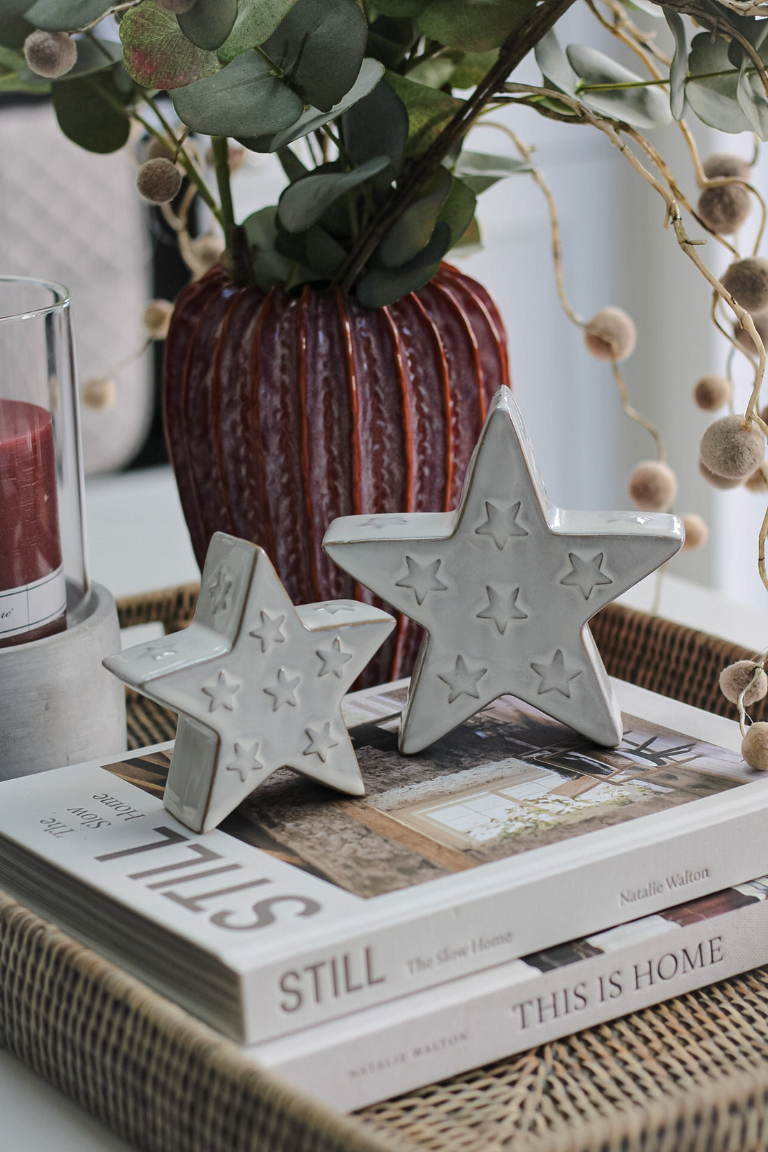 Ceramic Reactive Glazed Stars | Set of 2