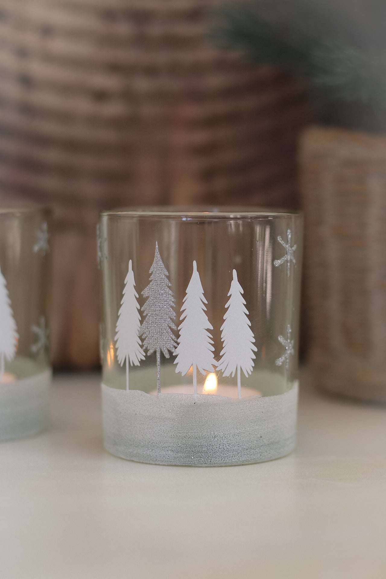 Christmas Tree Glass Votives  002