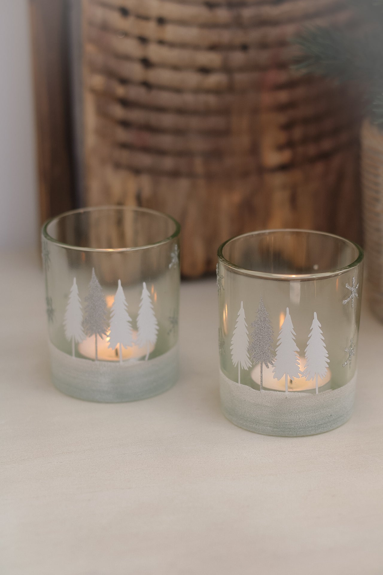 Christmas Tree Glass Votives  003