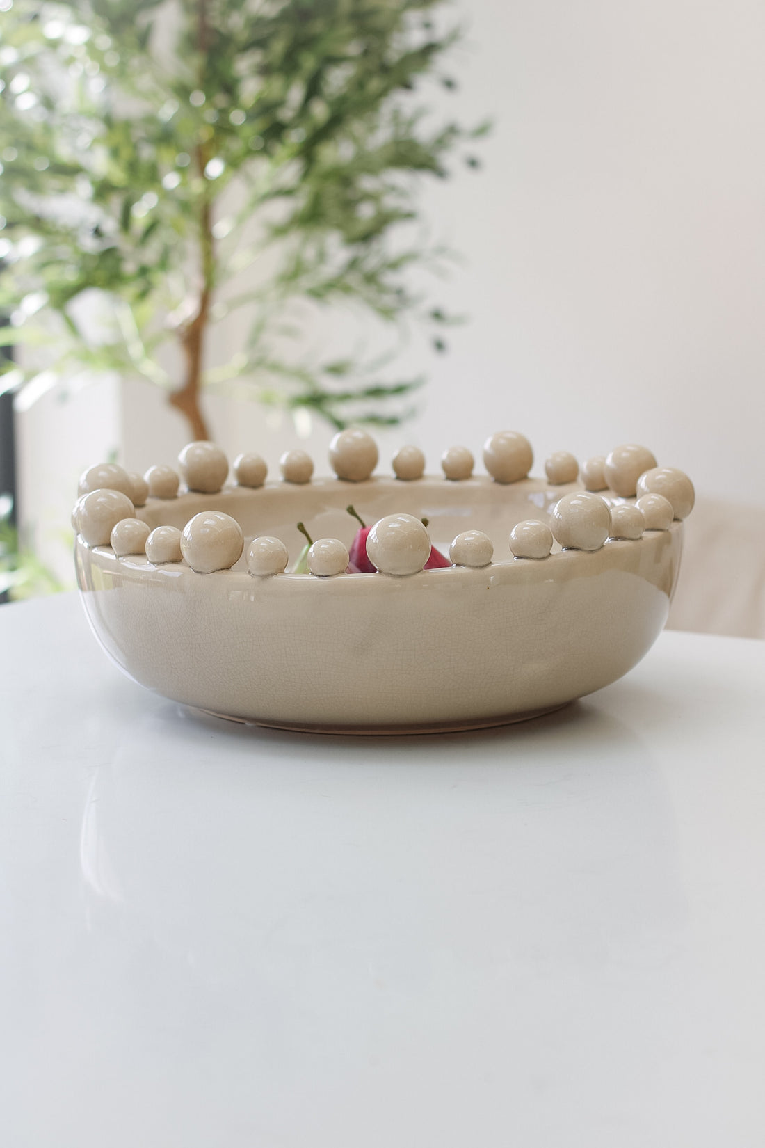 Cream Bobble Bowl