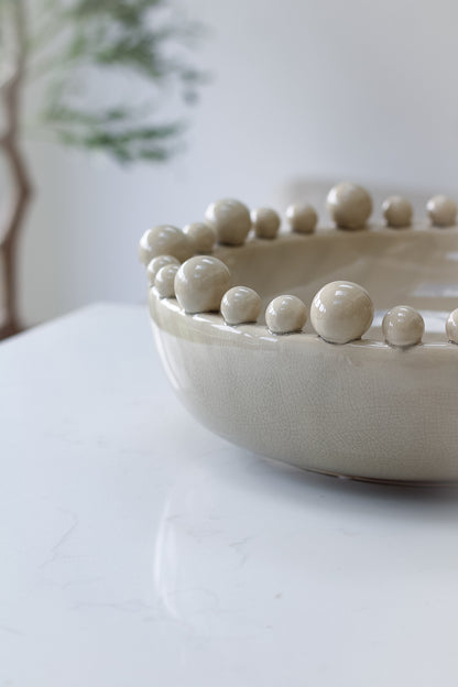 Cream Bobble Bowl