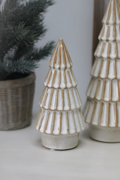 Cream Porcelain Christmas Trees 002