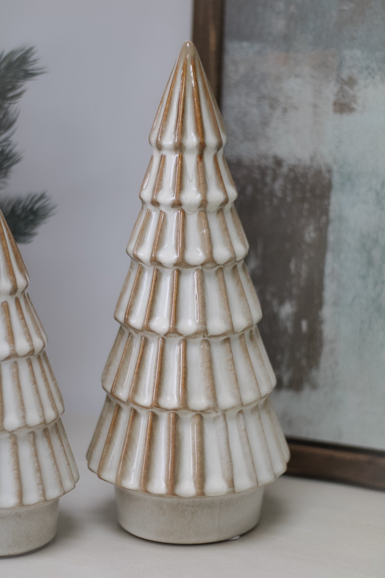 Cream Porcelain Christmas Trees 003