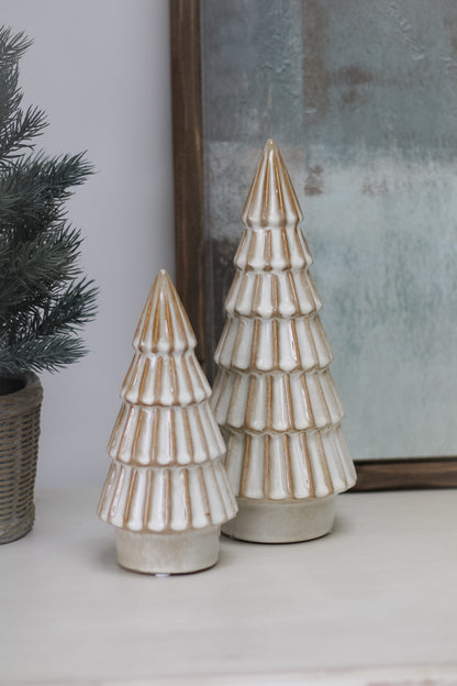 Cream Porcelain Christmas Trees 004