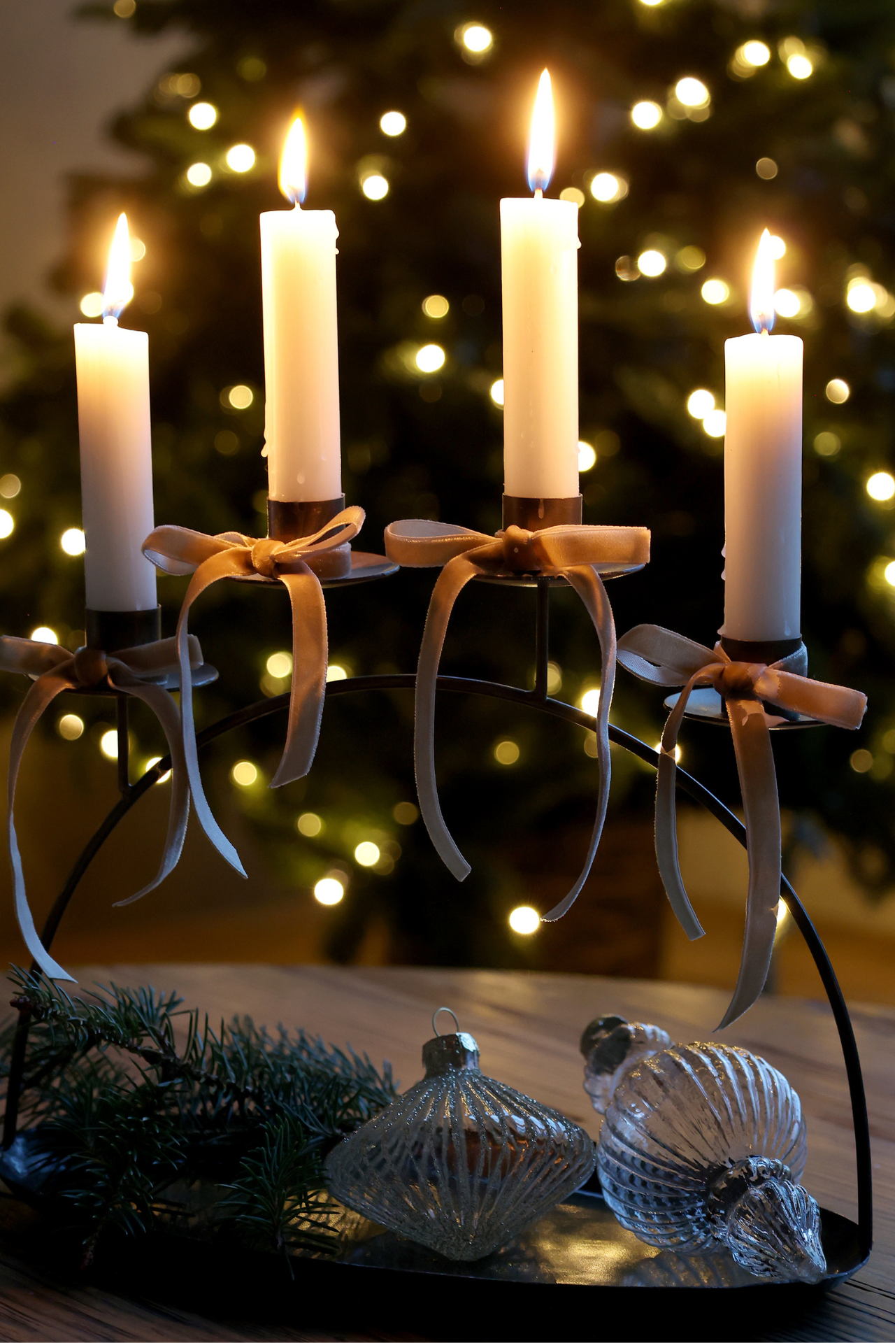 Cream Velvet Ribbon on Wooden Spool