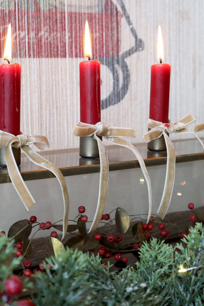 Cream Velvet Ribbon on Wooden Spool