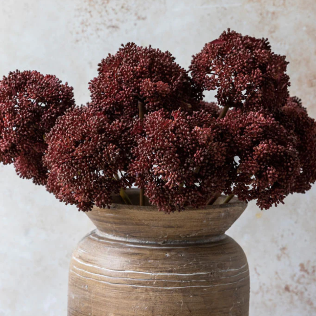 Faux Crimson Seeded Cloud Stem