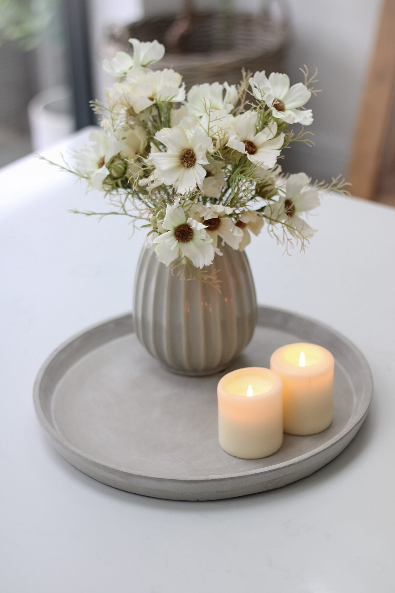 Round Cement Decorative Tray