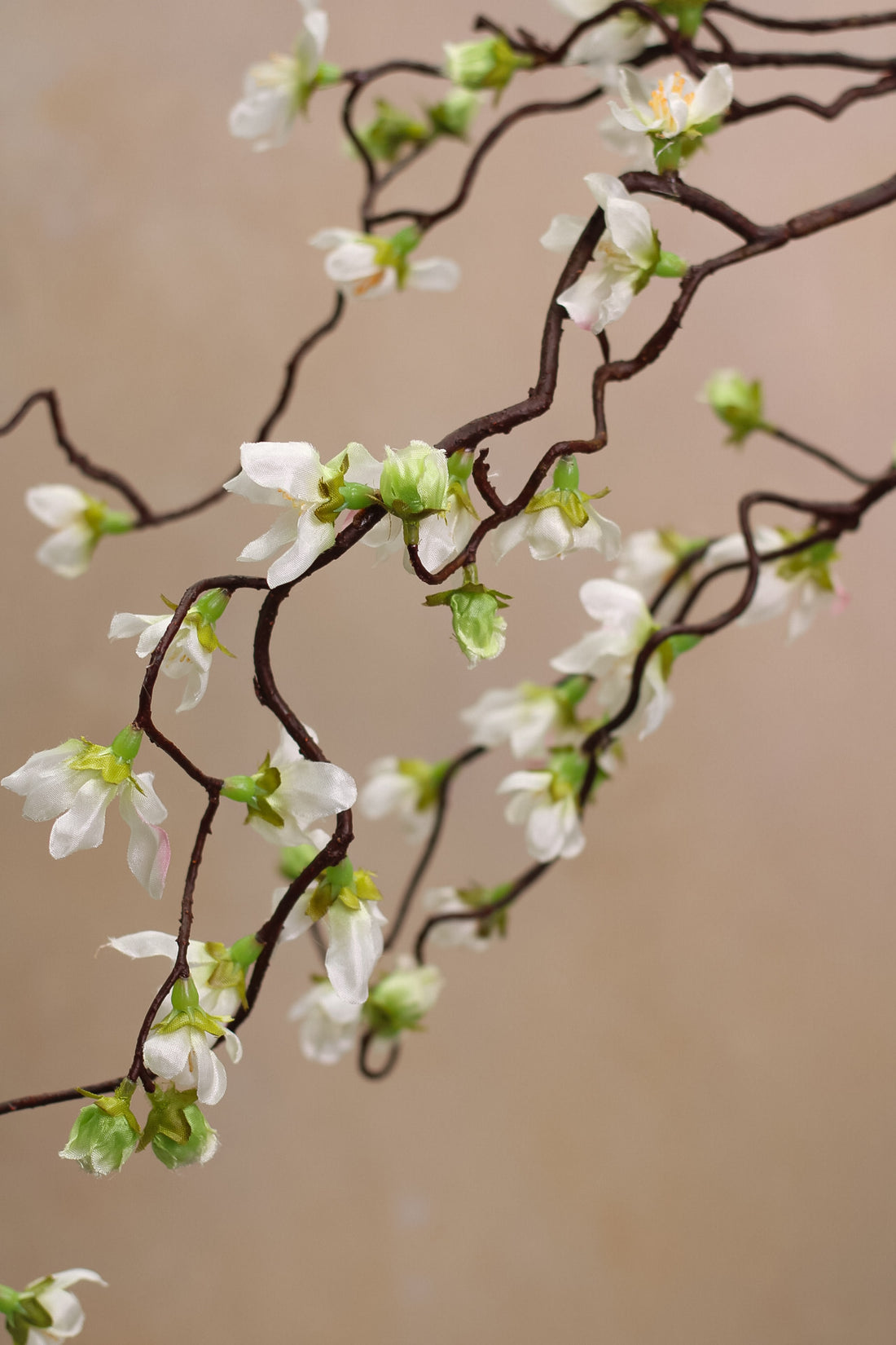 Faux Weeping White Cherry Blossom Stem