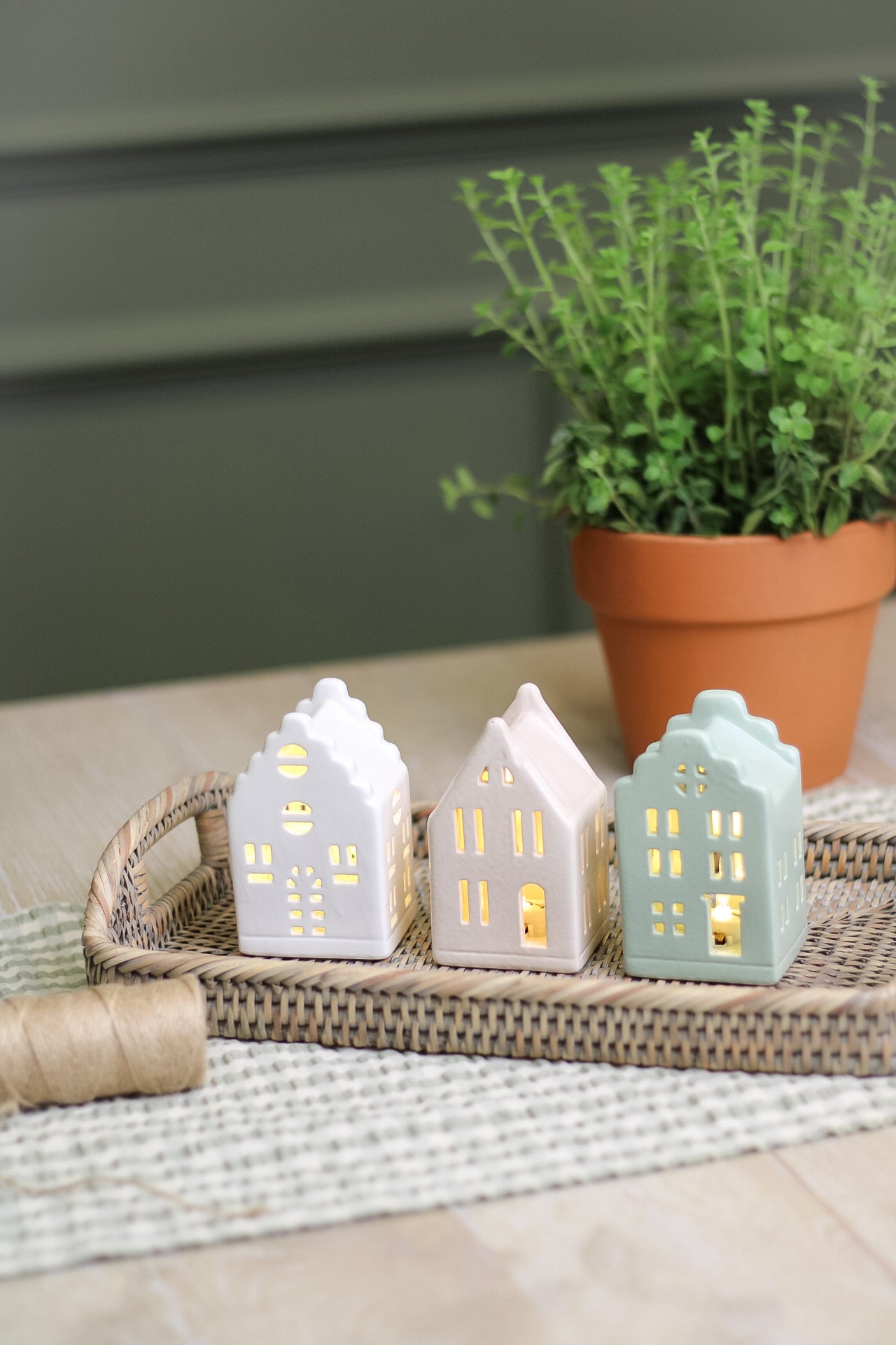 pastel led ceramic houses