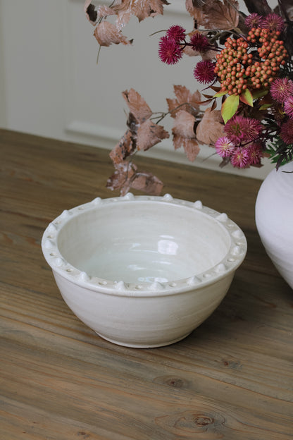 Off-White Distressed Ceramic Bowl